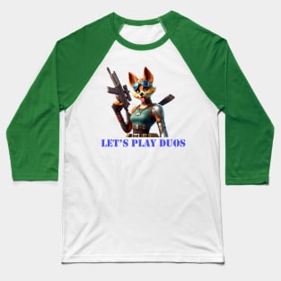 Fortnite inspired female dog warrior Baseball T-Shirt